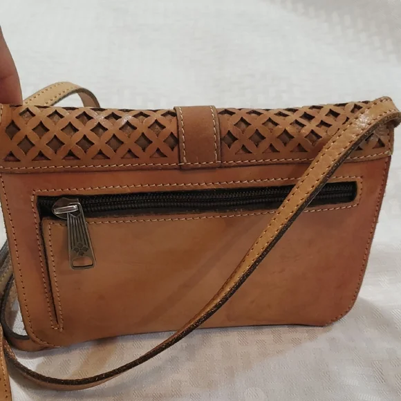 Patricia Nash Tori  Brown Lattice Crossbody Bag - Picture 11 of 14